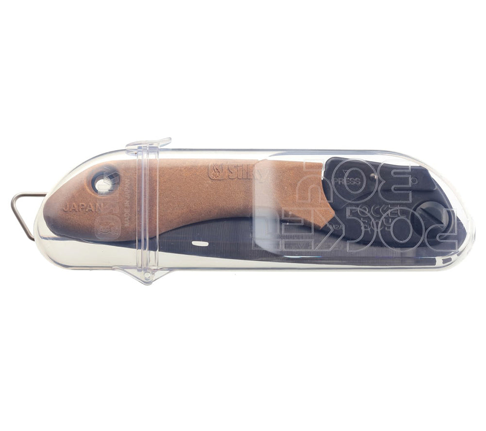 The Silky Outback Pocketboy 170mm saw folded and stowed in its impact plastic case.