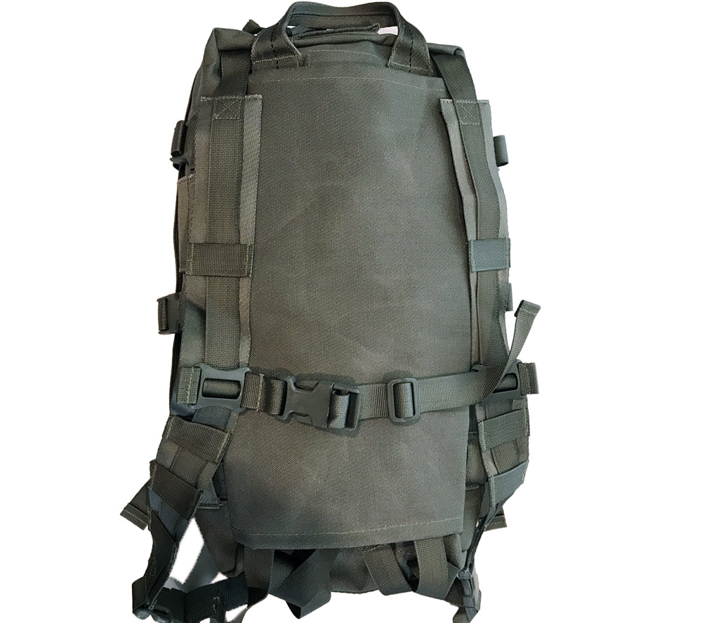 The SKRAM Go Bag has stowable shoulder straps and sternum strap that allow the bag to be carried like a backpack.
