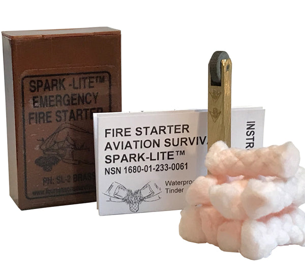 Brass Spark-Lite Fire Starter Kit has a replaceable flint and includes a replacement flint and tool for changing them out.