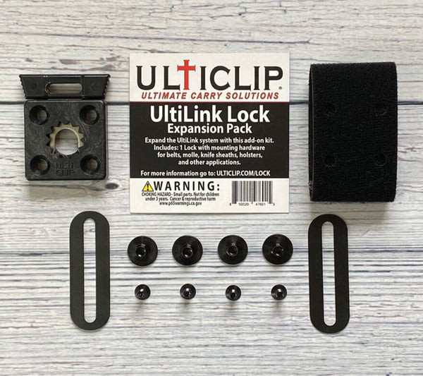 UltiLink Expansion Pack contains an extra lock and mounting hardware.