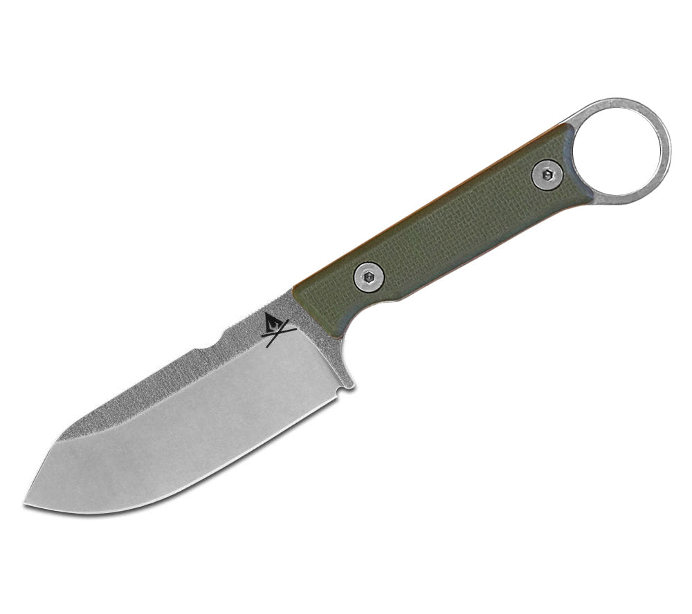 Firecraft 3.5 Pro Knife and Sheath System in green with orange liner.