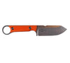 The FC 3.5 Pro with orange G10 handles has a 3.5 inch fixed blade with plain edge.