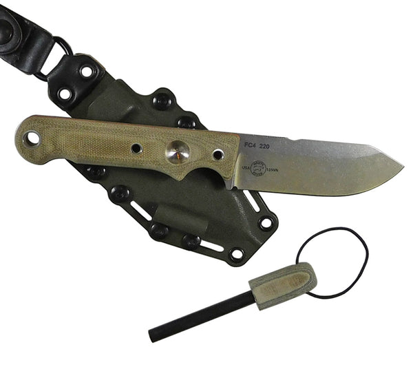 The Firecraft 4 with kydex sheath and ferro rod by White River Knife and Tool.